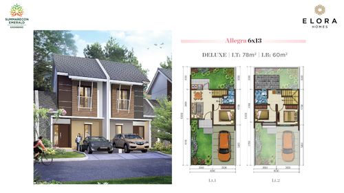 foto tampak rumah tipe ALLEGRA DELUXE perumahan Summarecon Emerald Karawang - Cluster Elora