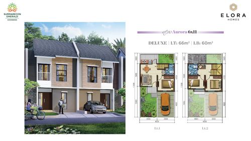 foto tampak rumah tipe AURORA HOEK DELUXE perumahan Summarecon Emerald Karawang - Cluster Elora