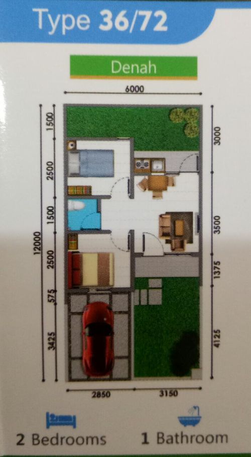 foto denah rumah tipe NF7-0015 perumahan SERPONG NATURA CITY