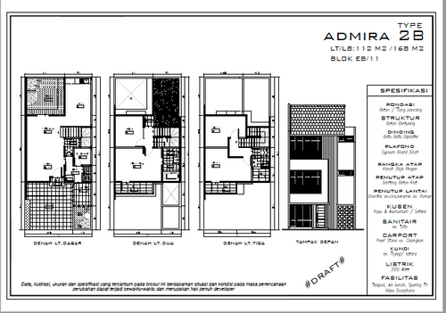 foto denah rumah tipe ADMIRA 2B perumahan Perumahan Citra 7, CitraGarden City, Jakarta Barat