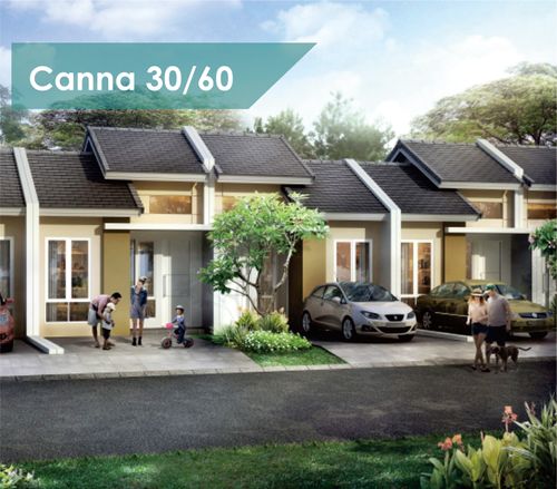foto tampak rumah tipe CANNA perumahan IMPERIAL GREEN