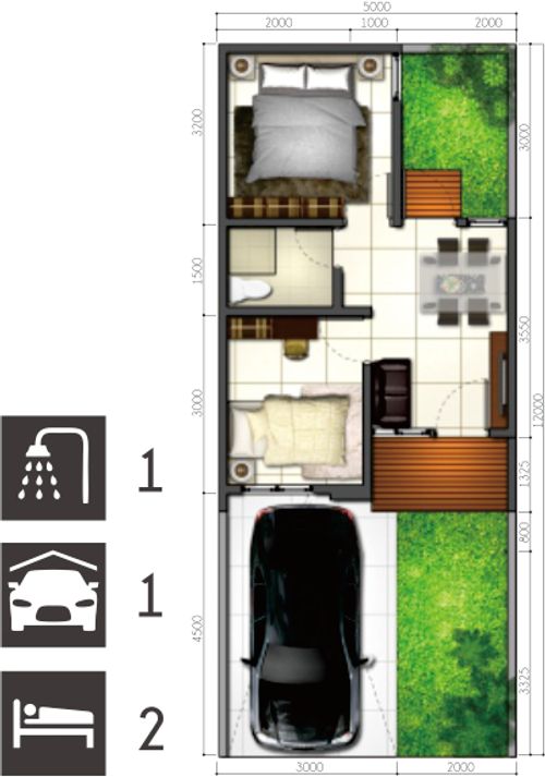 foto denah rumah tipe CANNA perumahan IMPERIAL GREEN