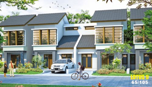 foto tampak rumah tipe LOTUS GOLD perumahan IMPERIAL GROOVE