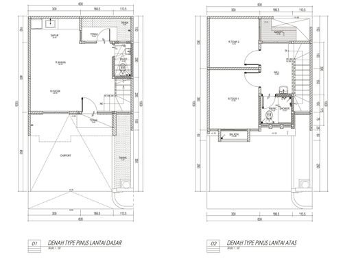 foto denah rumah tipe 64 PINUS perumahan CENDANA RESIDENCE