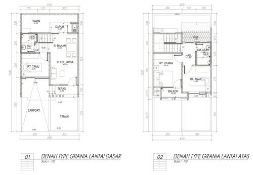 foto denah rumah tipe 69 GRANIA perumahan CENDANA RESIDENCE
