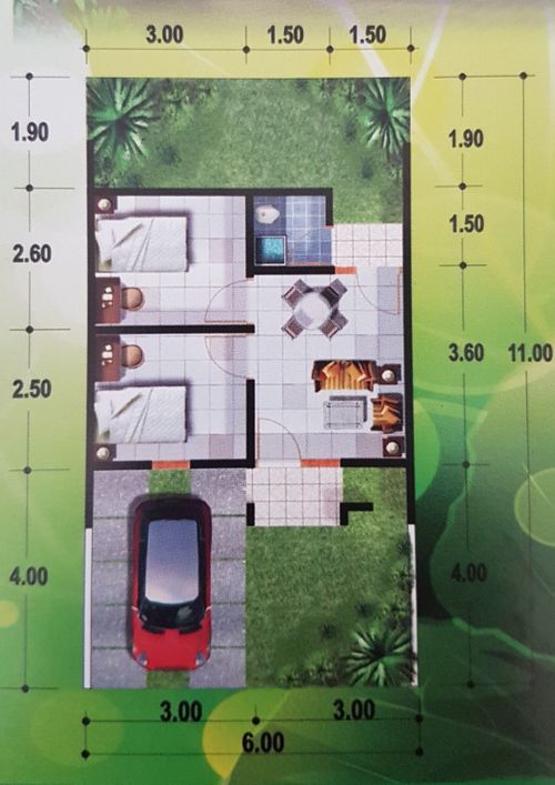 foto denah rumah tipe 30/66 (6x11) perumahan PERUMAHAN CITRA RESIDENCE