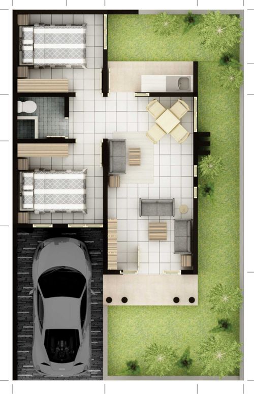 foto denah rumah tipe JASMINE perumahan BLUKID RESIDENCE 3