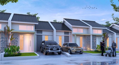 foto tampak rumah tipe D perumahan Hasbanna Land Sukodono