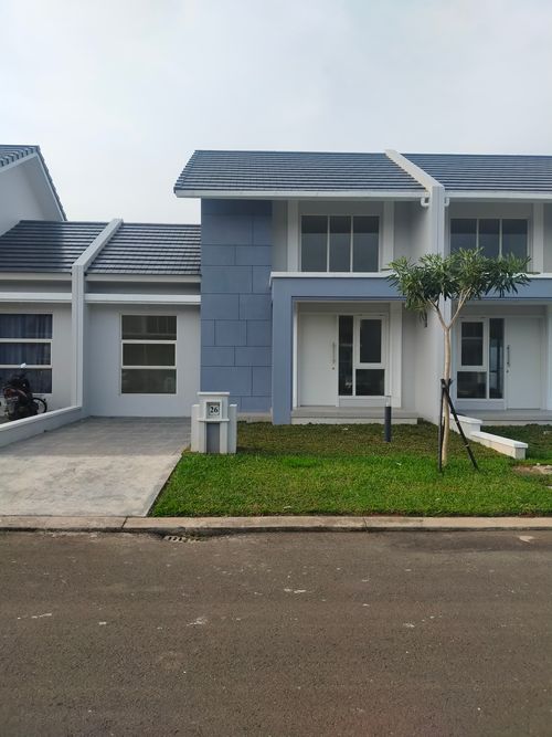 foto tampak rumah tipe BRUCEA perumahan Cluster Bianca, Suvarna Sutera