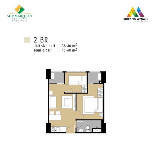 foto denah rumah tipe 2BR-MTR perumahan M-Town Signature & M-Town Residence