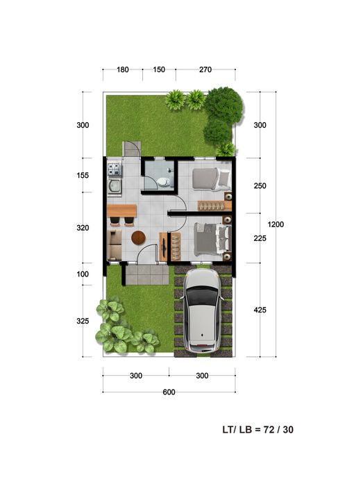 foto denah rumah tipe RIVIERE STANDARD perumahan CILEGON PARK