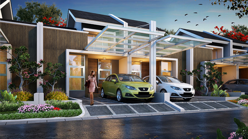 foto tampak rumah tipe HARLEM - T39 perumahan GRAND DUTA CITY, BEKASI