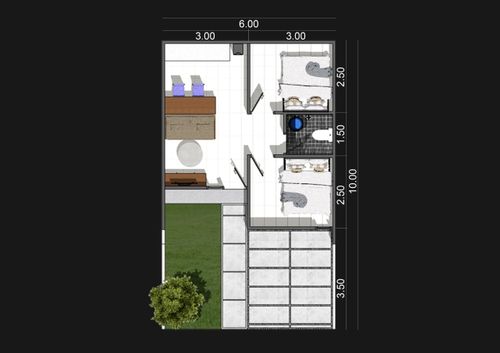 foto denah rumah tipe Chrysant perumahan DYVA RESIDENCE