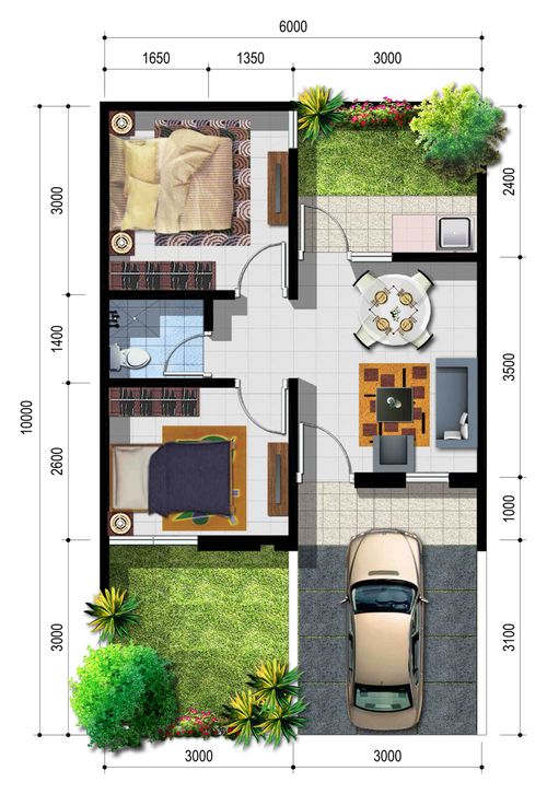 foto denah rumah tipe AMBASSADOR-36 perumahan BUKIT DAGO