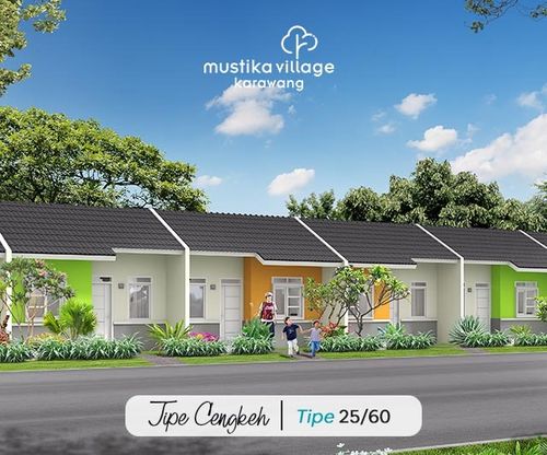 foto tampak rumah tipe 25/60 perumahan MUSTIKA VILLAGE KARAWANG