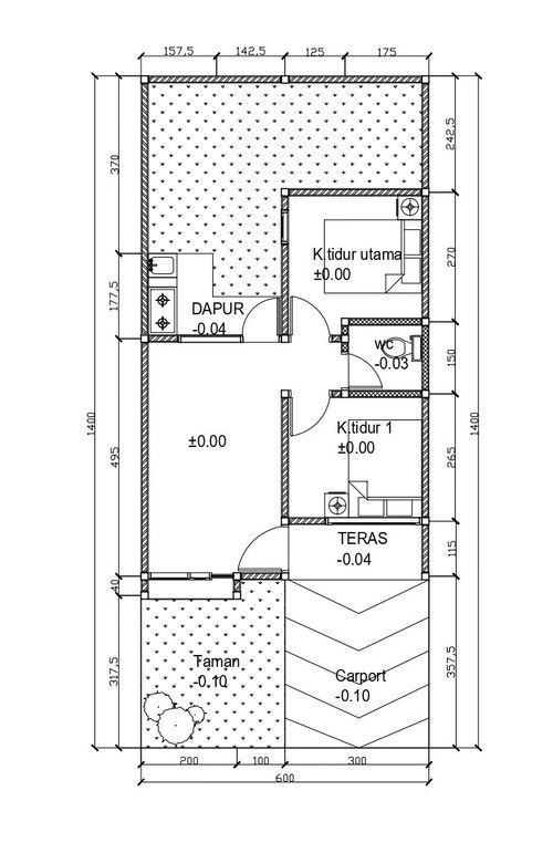 foto denah rumah tipe 45 perumahan V RESIDENCE