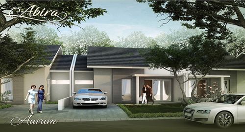 foto tampak rumah tipe AURUM perumahan Cluster Abira, Suvarna Sutera
