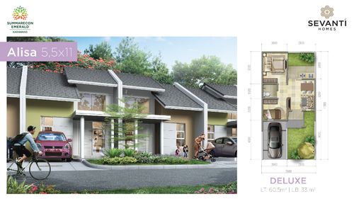 foto tampak rumah tipe ALISA DELUXE perumahan Summarecon Emerald Karawang - Cluster Sevanti