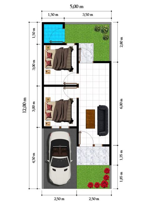foto denah rumah tipe 36 perumahan GREEN WERUNGOTOK RESIDENCE