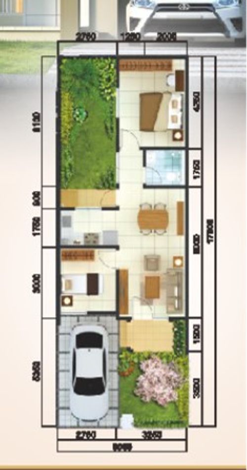 foto denah rumah tipe NEO AVA perumahan Cluster Abira, Suvarna Sutera