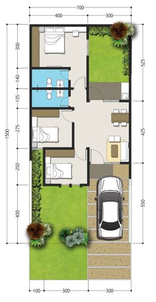 foto denah rumah tipe 62/105 perumahan Royal Sentraland