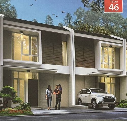 foto tampak rumah tipe 46/60 perumahan Royal Sentraland