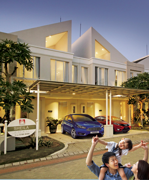foto tampak rumah tipe SHEILA perumahan ADELAIDE GRAND PAKUWON