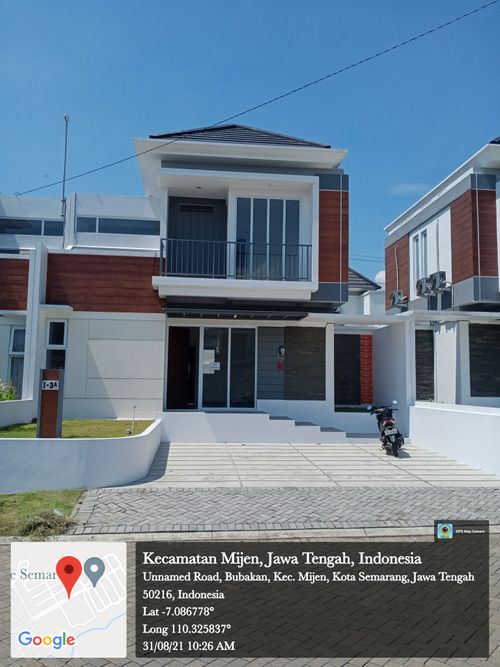 foto tampak rumah tipe 78 perumahan BSB Village Aurora Boulevard