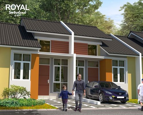 foto tampak rumah tipe Hook 25/91 perumahan Royal Sentraland