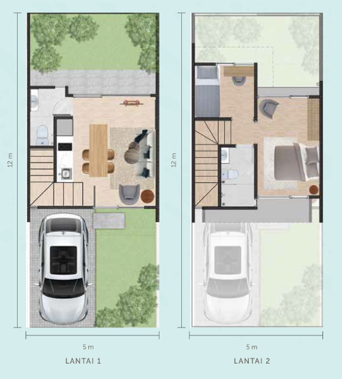 foto denah rumah tipe 1A - Garden Villa perumahan Waterfront PT Lippo Cikarang Tbk