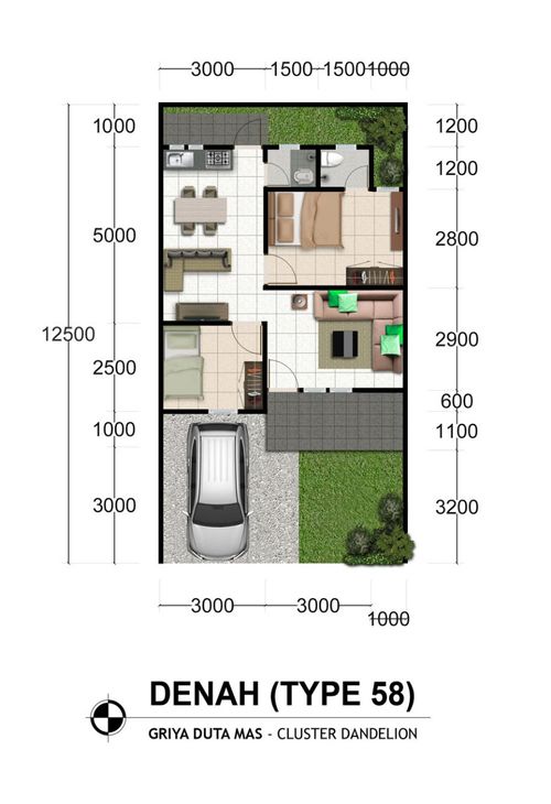 foto denah rumah tipe Rumah Tinggal 58/87 (6) perumahan Griya Duta Mas Cluster Dandelion