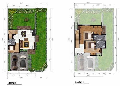 foto denah rumah tipe OLIVE A1 HOOK 55 perumahan CIMANGGIS GOLF ESTATE