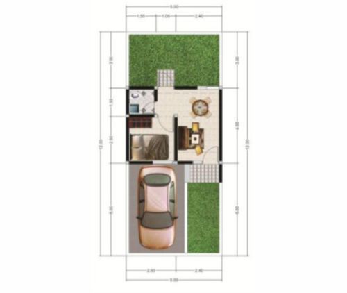 foto denah rumah tipe Unique perumahan PERMATA VISIO