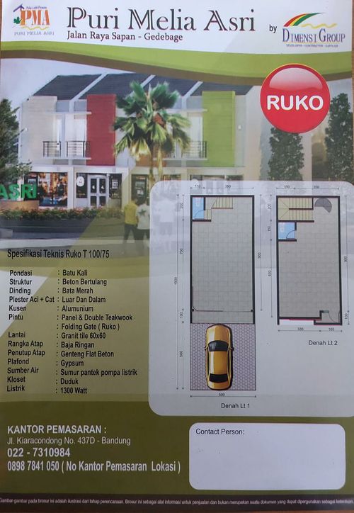 foto denah rumah tipe RUKO perumahan PURI MELIA ASRI