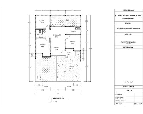 foto denah rumah tipe 54 perumahan GRIYA SATRIA BUKIT NIRWANA