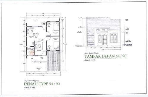 foto denah rumah tipe 54 perumahan GRIYA GARUM REGENCY