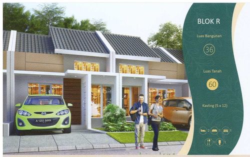 foto tampak rumah tipe 36 Blok R perumahan OMA GREEN LAND
