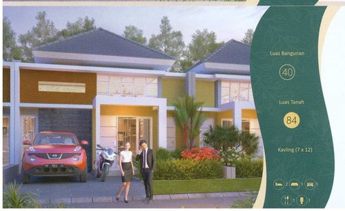 foto tampak rumah tipe 40 perumahan OMA GREEN LAND