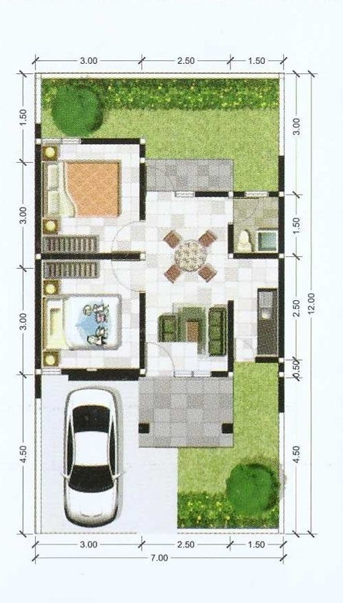foto denah rumah tipe 40 perumahan OMA GREEN LAND
