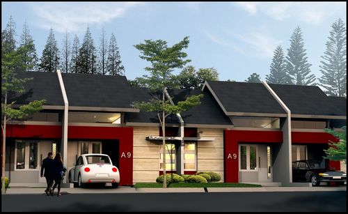 foto tampak rumah tipe Orchid T22 perumahan TAMAN PURI CENDANA