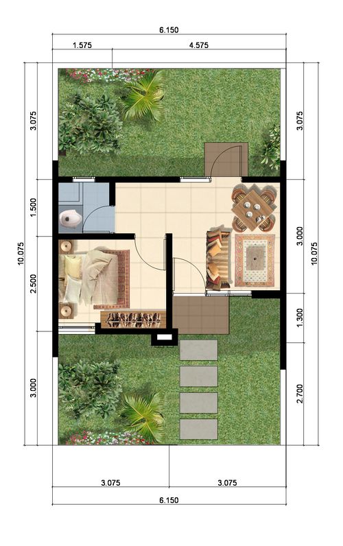 foto denah rumah tipe Orchid T22 perumahan TAMAN PURI CENDANA