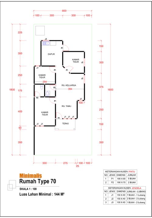 foto denah rumah tipe 70 Minimalis (Komersil) perumahan GRIYA PANIKI INDAH II