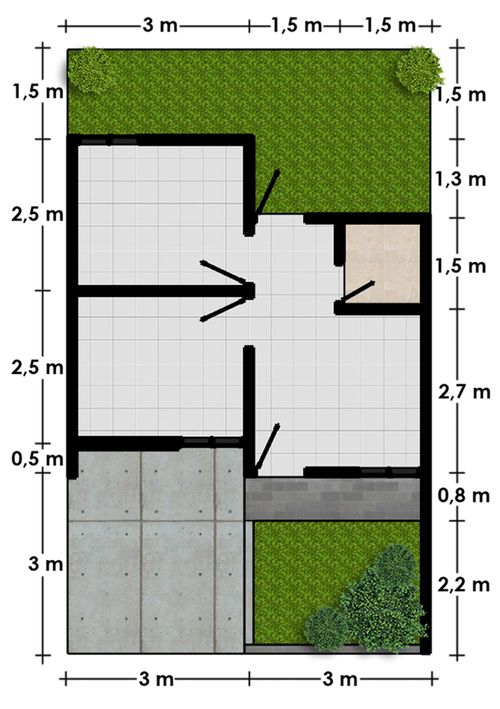 foto denah rumah tipe SUBSIDI perumahan SONAS TEGALREJO RAYA