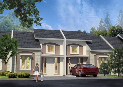 foto tampak rumah tipe Paris T40 perumahan TAMAN PURI CENDANA