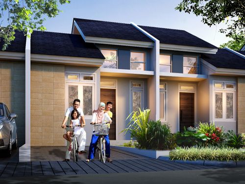 foto tampak rumah tipe Grand Mawar T36 perumahan TAMAN PURI CENDANA