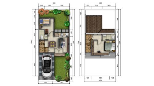 foto denah rumah tipe NEW HUDSON - T61 perumahan GRAND DUTA CITY, BEKASI