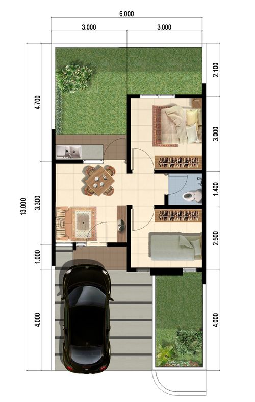 foto denah rumah tipe Grand Ubud T37 perumahan PONDOK UNGU PERMAI