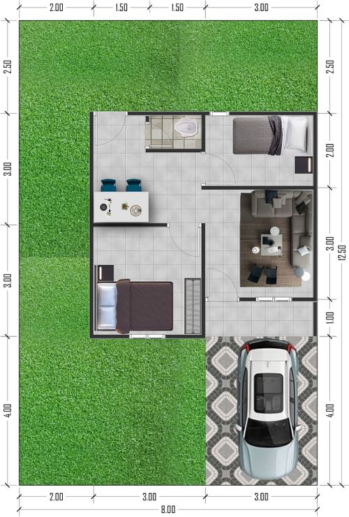 foto denah rumah tipe 36/102 perumahan Gentala Residence