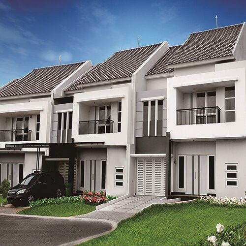 foto tampak rumah tipe BLOSSOM perumahan RAFFLES HILLS