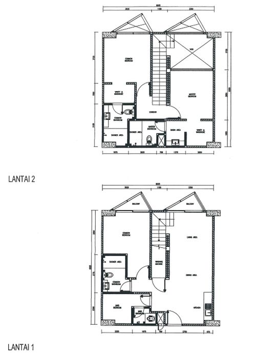 foto denah rumah tipe 3 BEDROOM LOFT B perumahan PADDINGTON HEIGHTS